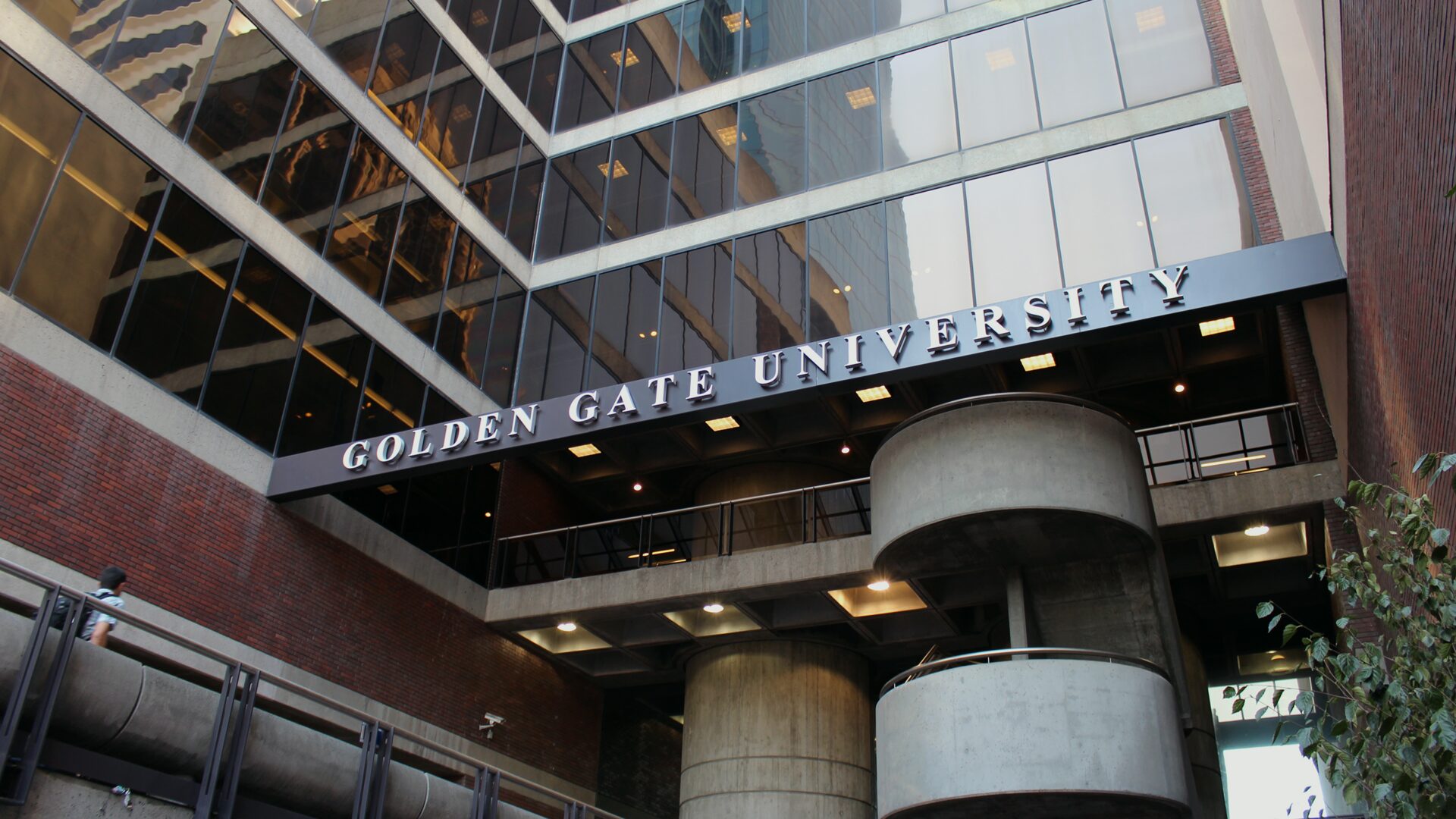 Entrance to Golden Gate University building.