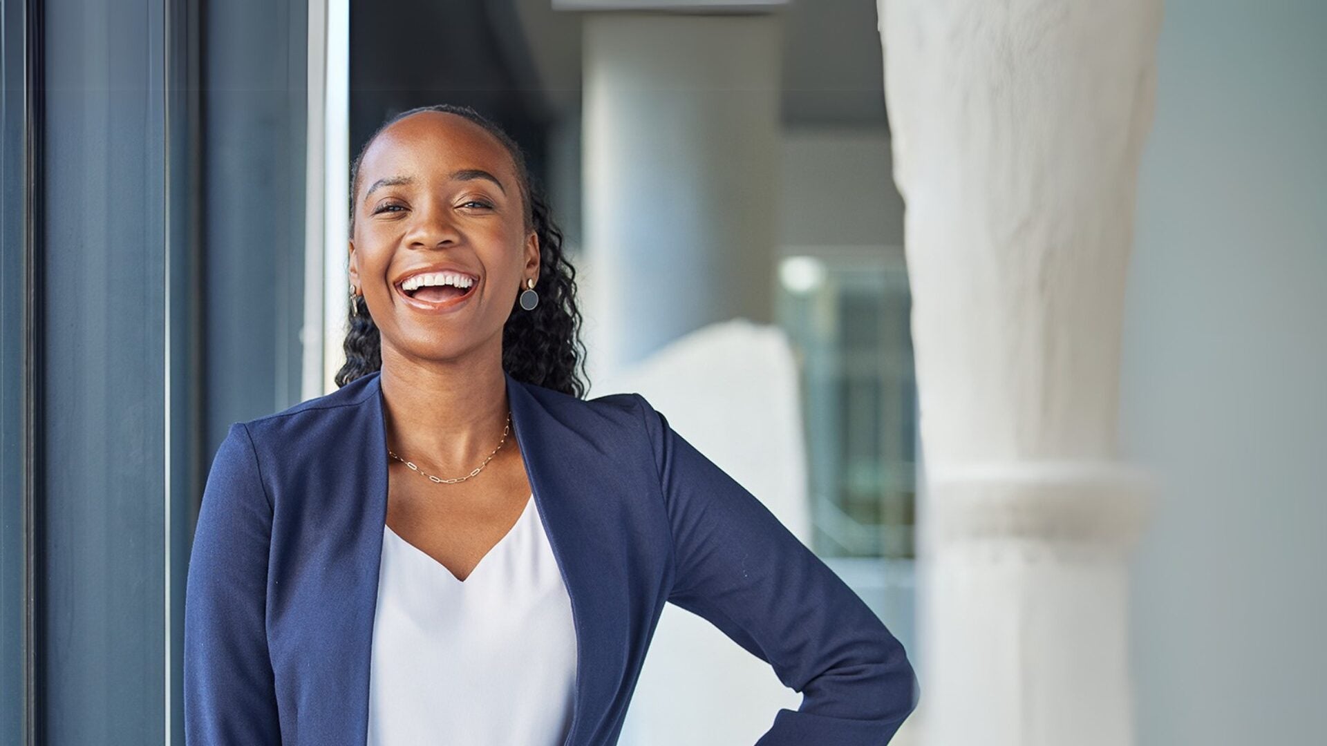 Woman standing confidently